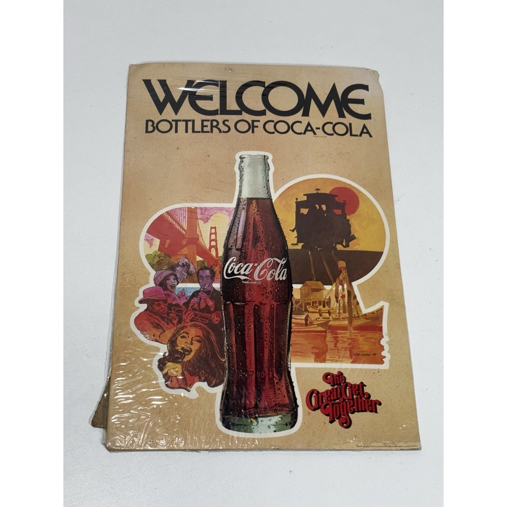 Vintage COCA COLA Welcome Bottles STANDEE CARDBOARD SIGN - 13.5 X 9" - COKE NOS